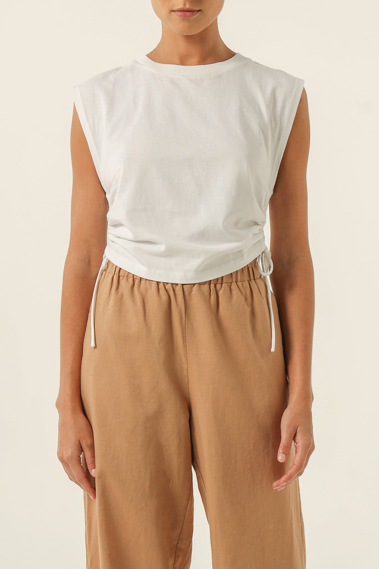 Nude Lucy Rowan Organic Drawstring Tank in White