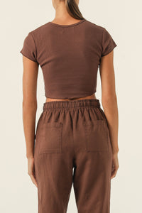 Nude Lucy Cameron Waffle Tee In a Brown Cedar Colour