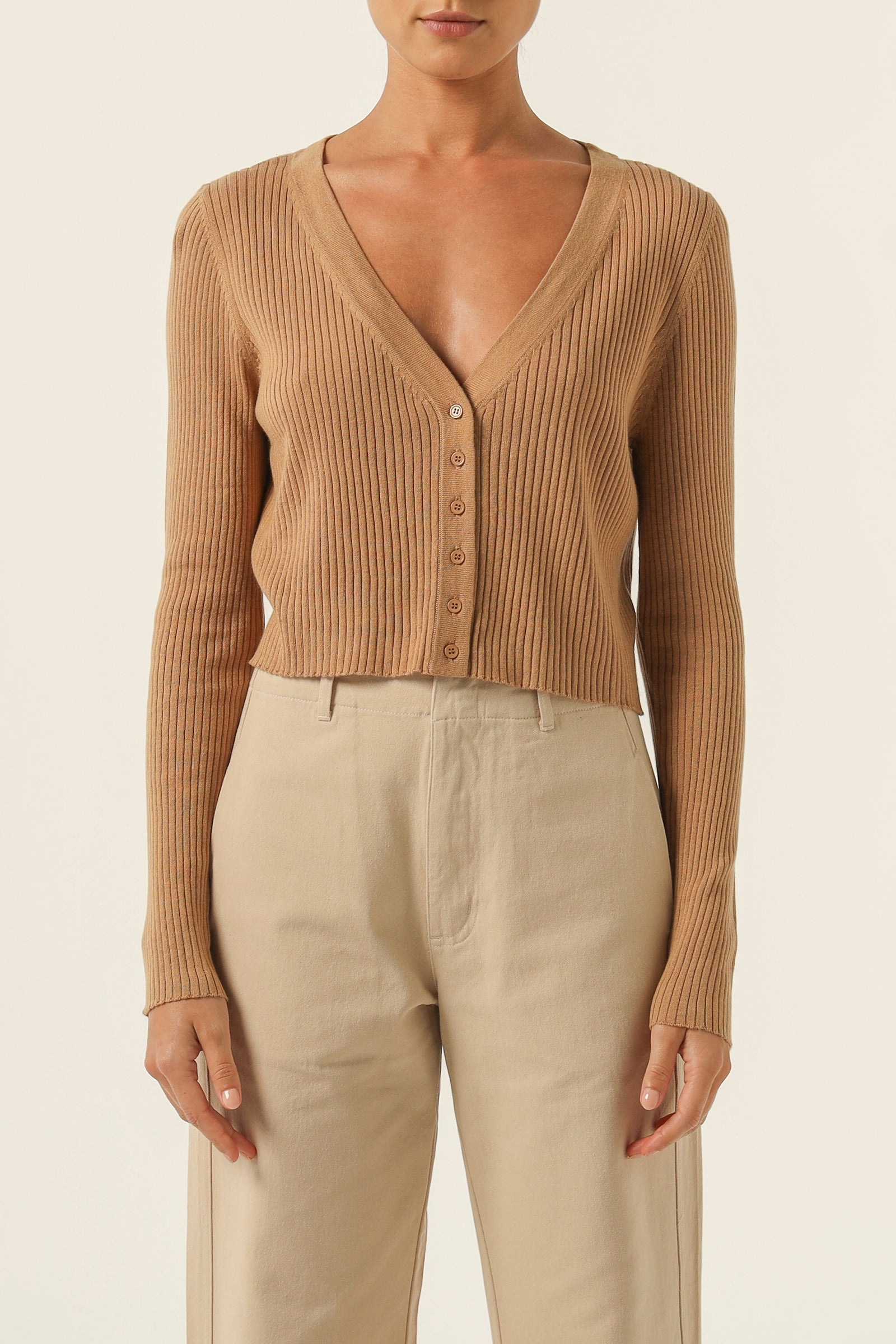 Nude Lucy Alma Cardigan in a Brown Coffee Colour