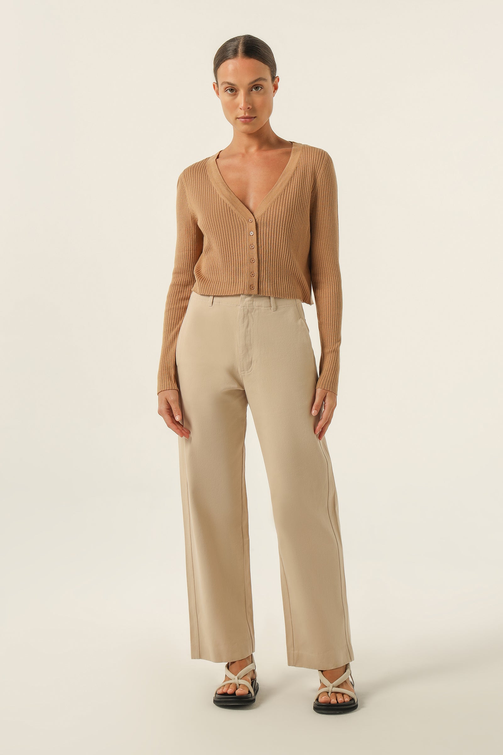 Nude Lucy Alma Cardigan in a Brown Coffee Colour