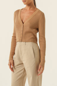 Nude Lucy Alma Cardigan in a Brown Coffee Colour