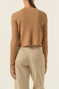 Nude Lucy Alma Cardigan in a Brown Coffee Colour