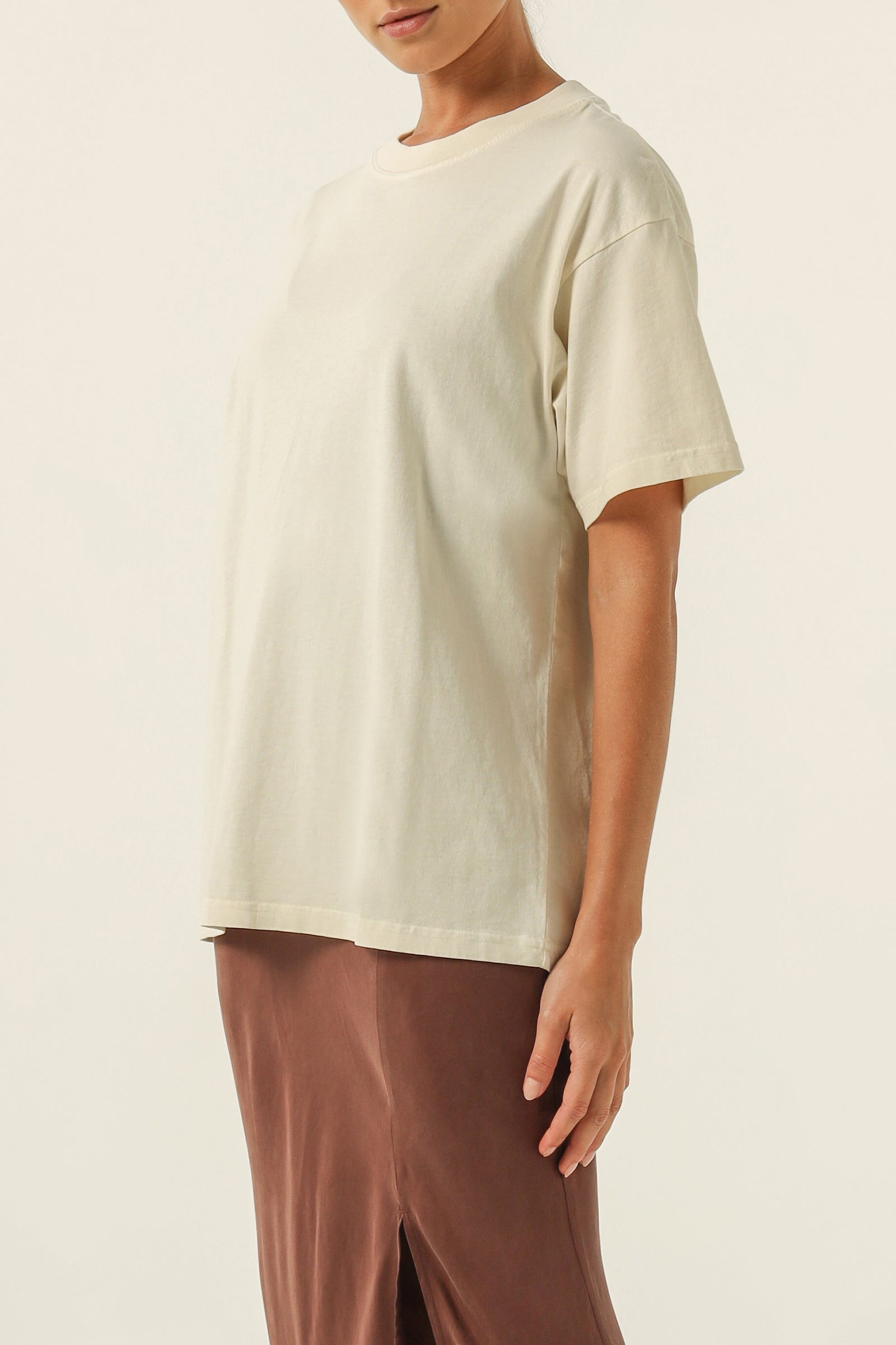 Nude Lucy Frankie Organic Washed Bf Tee In Nutmeg 