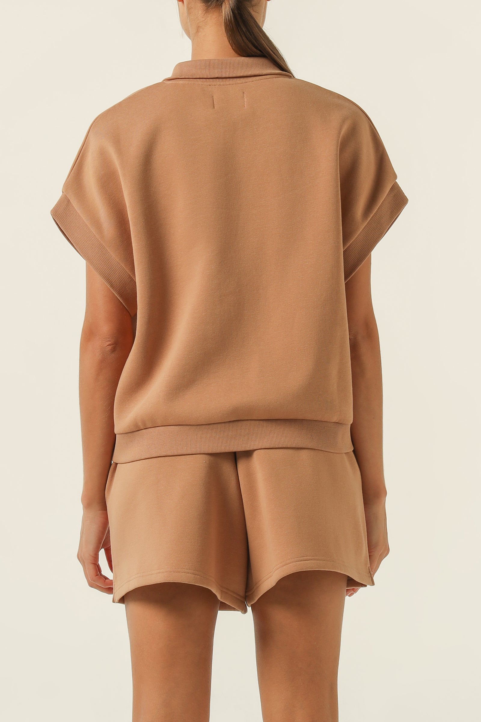 Nude Lucy Carter Rugby Vest in a Brown Coffee Colour