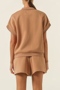 Nude Lucy Carter Rugby Vest in a Brown Coffee Colour