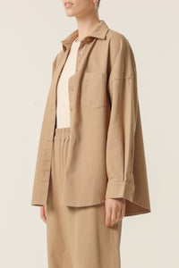 Nude Lucy Denver Shirt In a Beige Sepia Colour