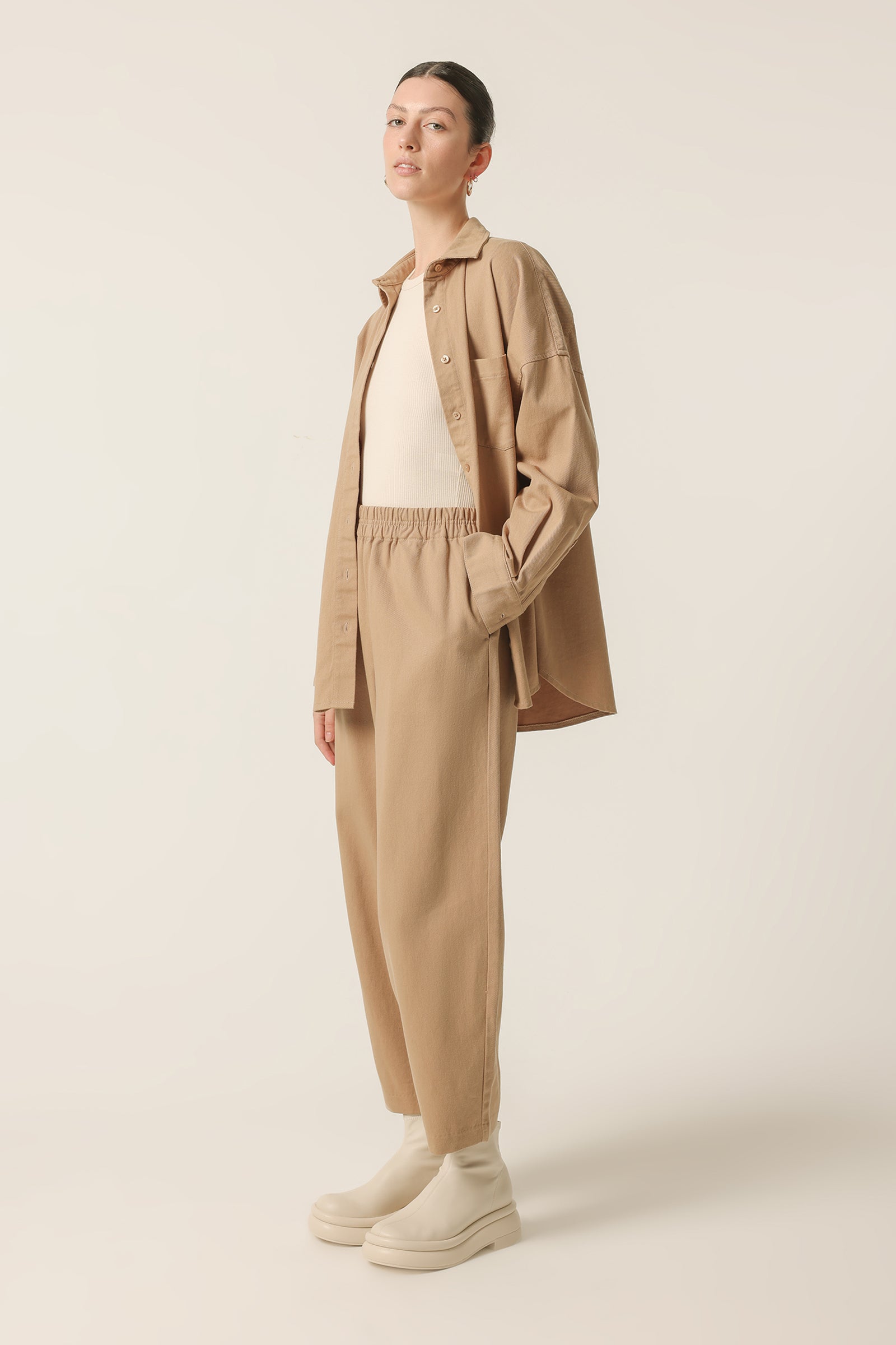 Nude Lucy Denver Pant In a Beige Sepia Colour