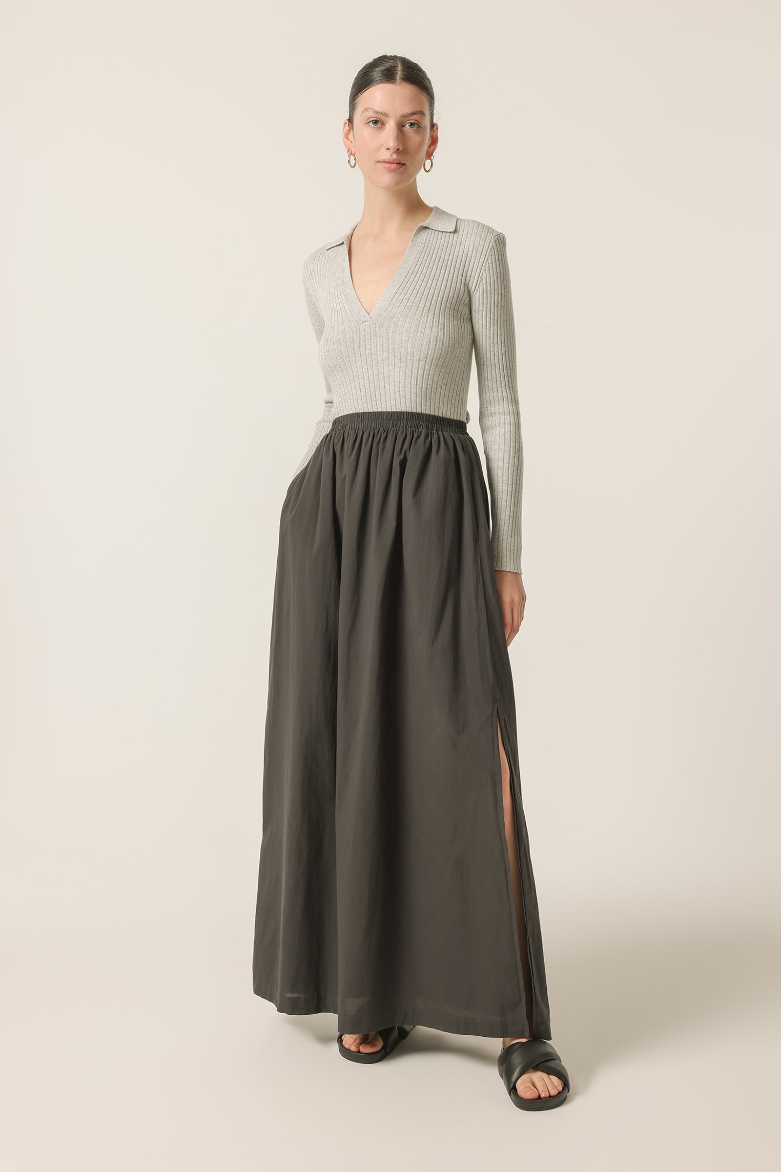 Nude Lucy Hudson Maxi Skirt Washed In Black 