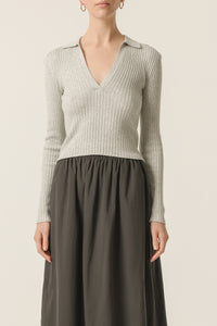 Nude Lucy Paige Knit Top In Grey Marle