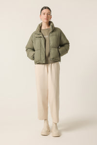 Nude Lucy Topher Puffer Jacket In a Green Willow Colour