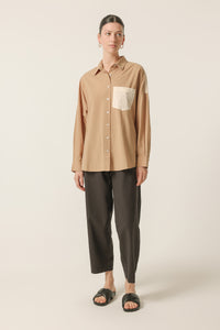 Nude Lucy Finn Shirt In a Beige Sepia Colour