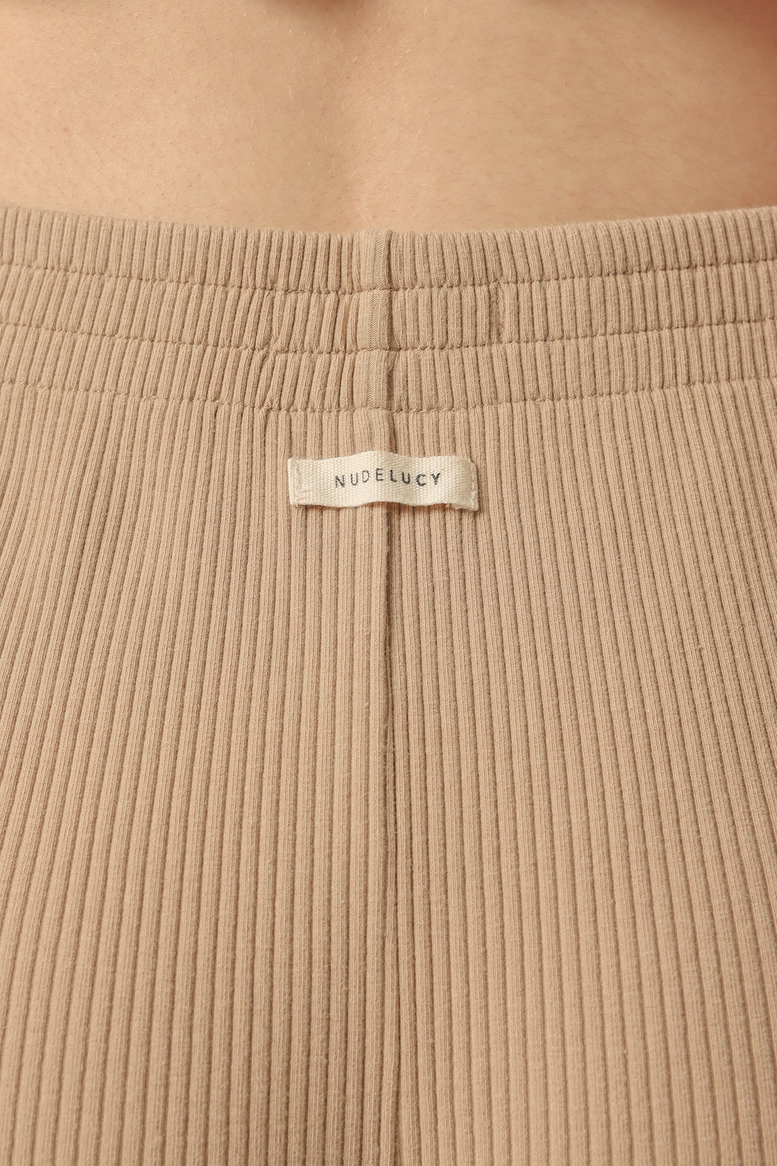 Nude Lucy Nude Lounge Ribbed Pant In A Beige Sepia Colour 