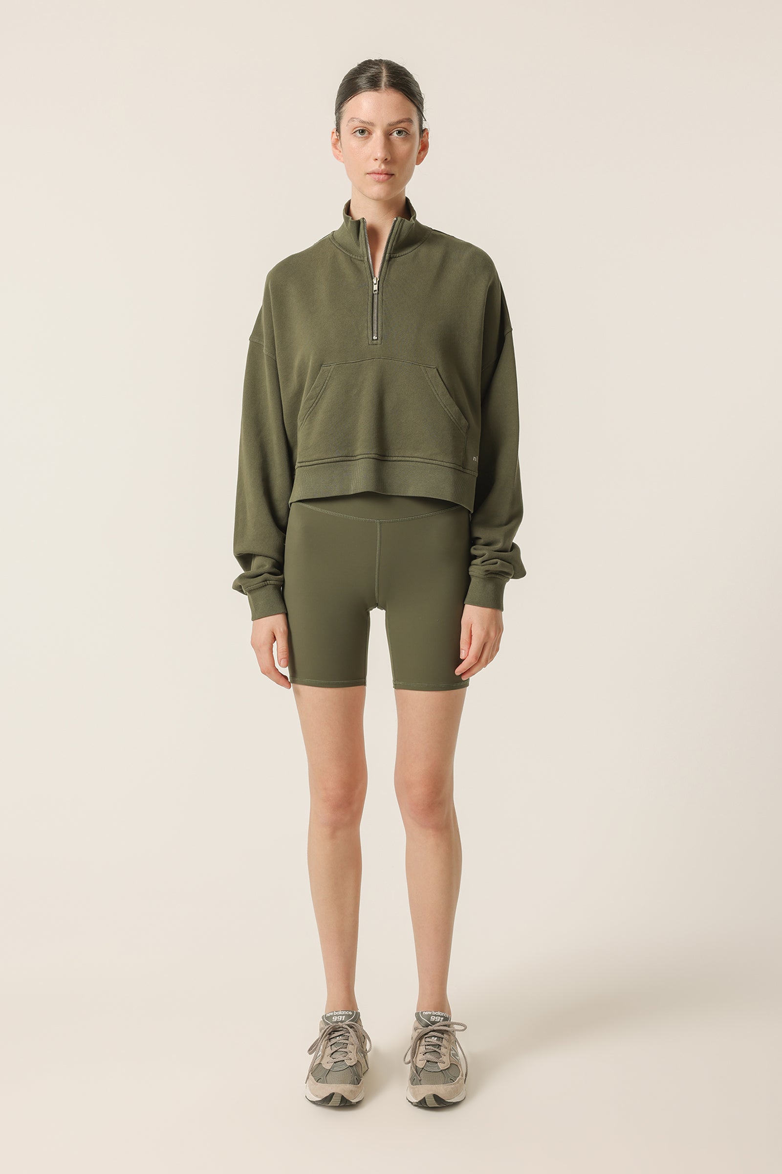 Nude Lucy Nude Active Half Zip Sweat in Forest