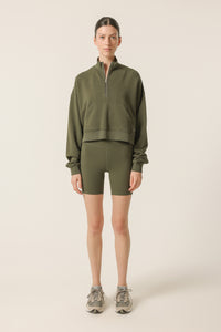 Nude Lucy Nude Active Half Zip Sweat in Forest