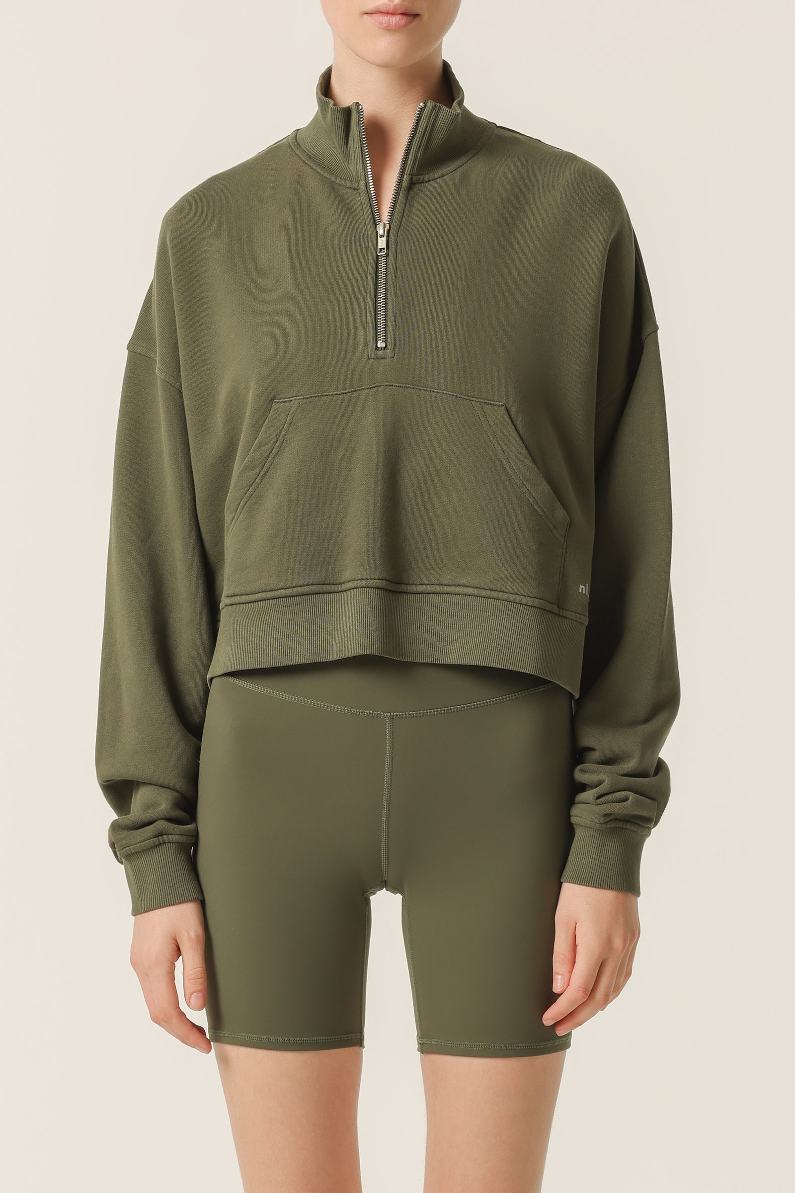 Nude Lucy Nude Active Half Zip Sweat in Forest