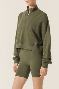 Nude Lucy Nude Active Half Zip Sweat in Forest