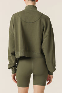 Nude Lucy Nude Active Half Zip Sweat in Forest