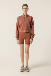 Nude Lucy Nude Active Half Zip Sweat in Sienna