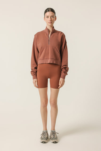 NUDE ACTIVE HALF ZIP SWEAT-Sienna