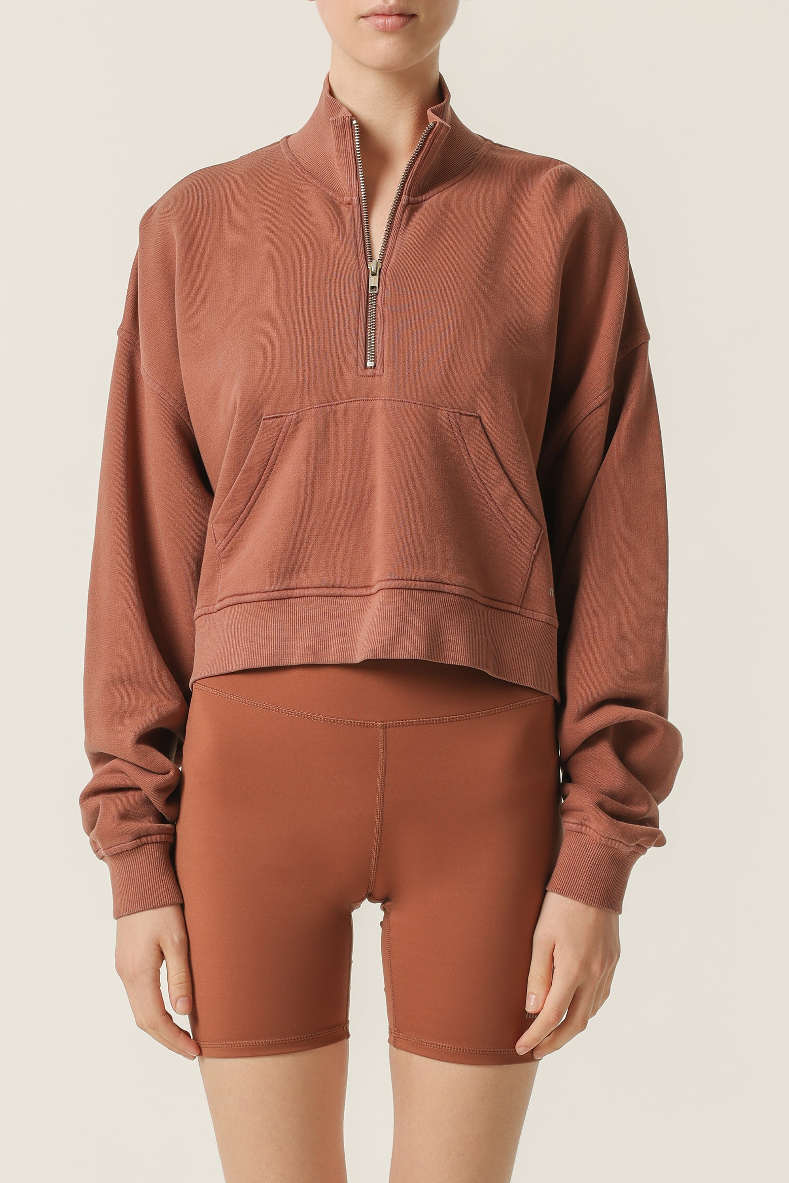 Nude Lucy Nude Active Half Zip Sweat In Sienna 