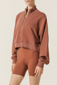 Nude Lucy Nude Active Half Zip Sweat in Sienna