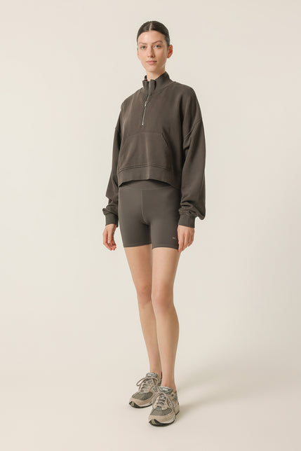 NUDE ACTIVE HALF ZIP SWEAT-Coal