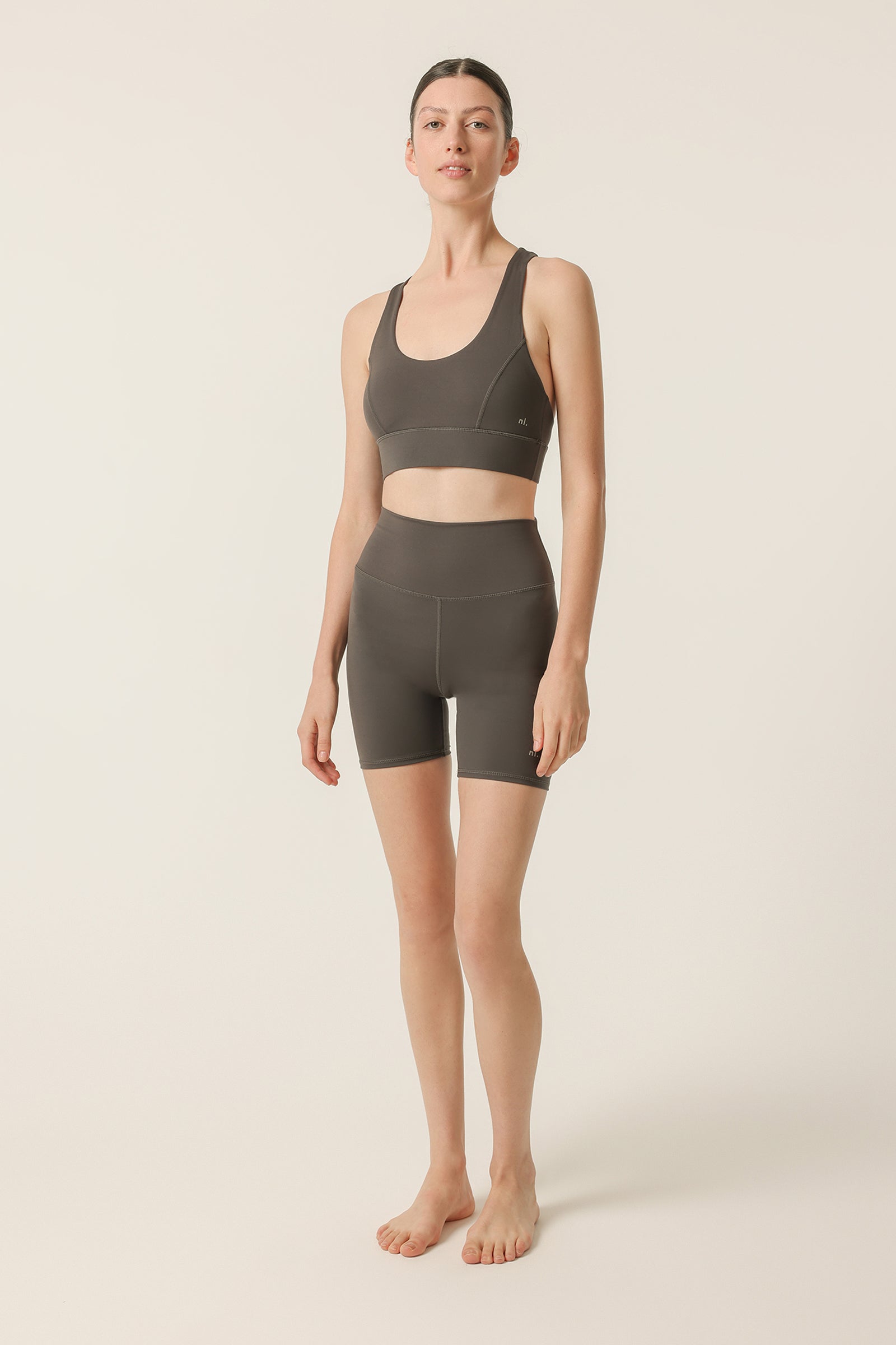 Nude Lucy Nude Active Bike Short In A Dark Grey In A Brown Coal Colour 