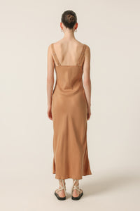 Nude Lucy Harlow Cupro Slip Dress in Maple