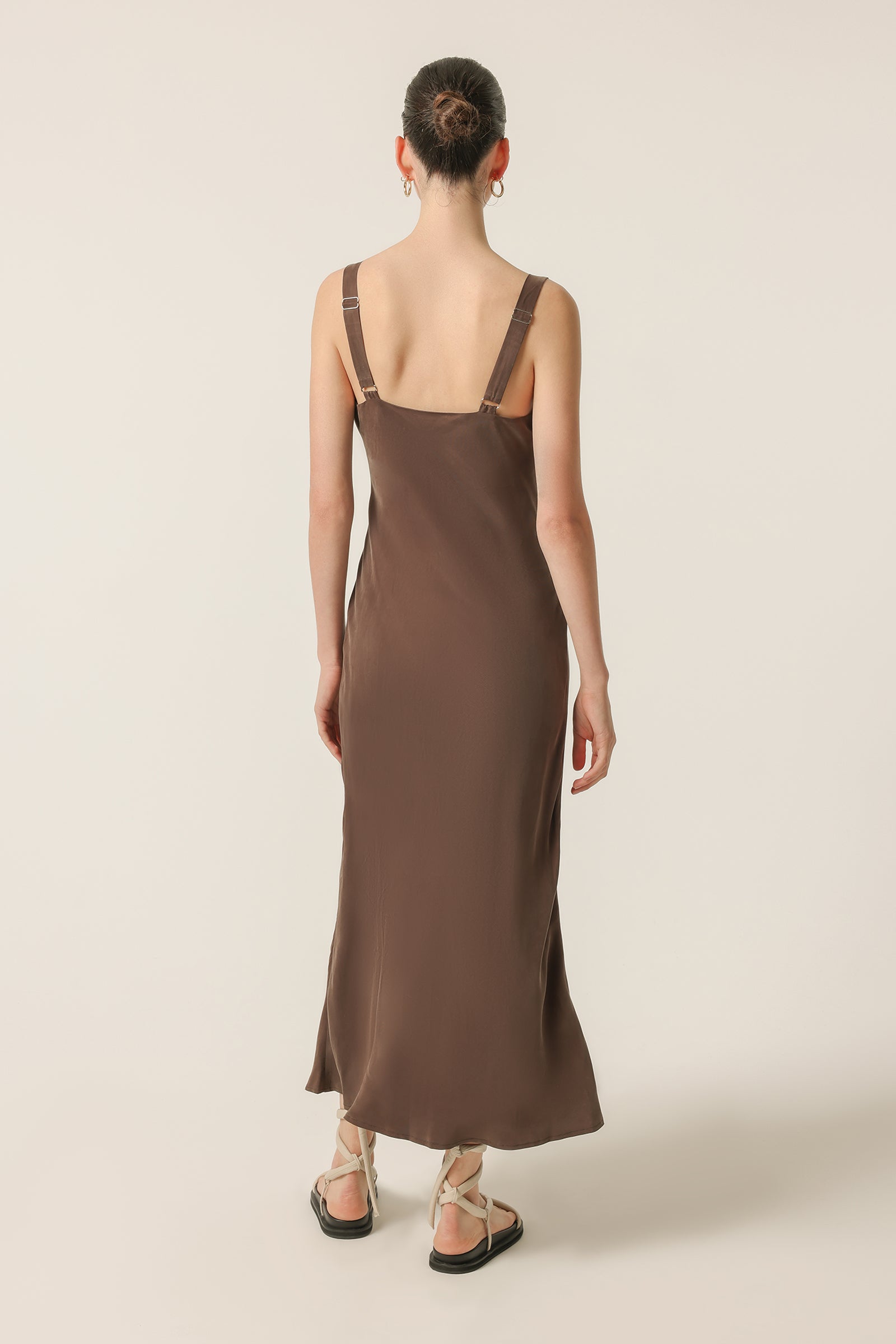 Shop Harlow Cupro Slip Dress in Bark