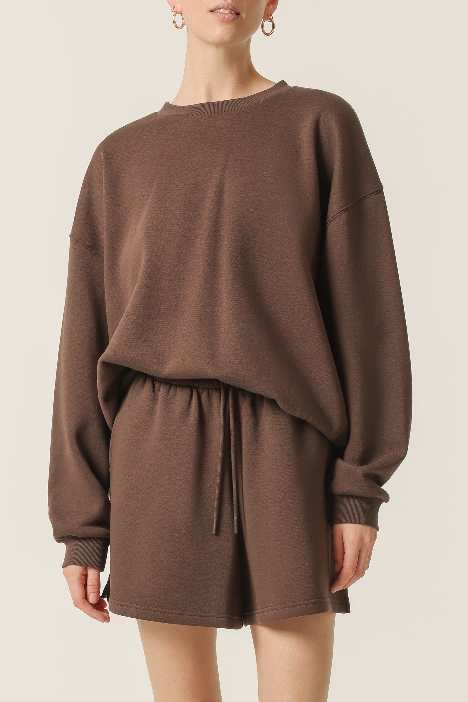 Nude Lucy Carter Curated Sweat In a Deep Brown Bark Colour 