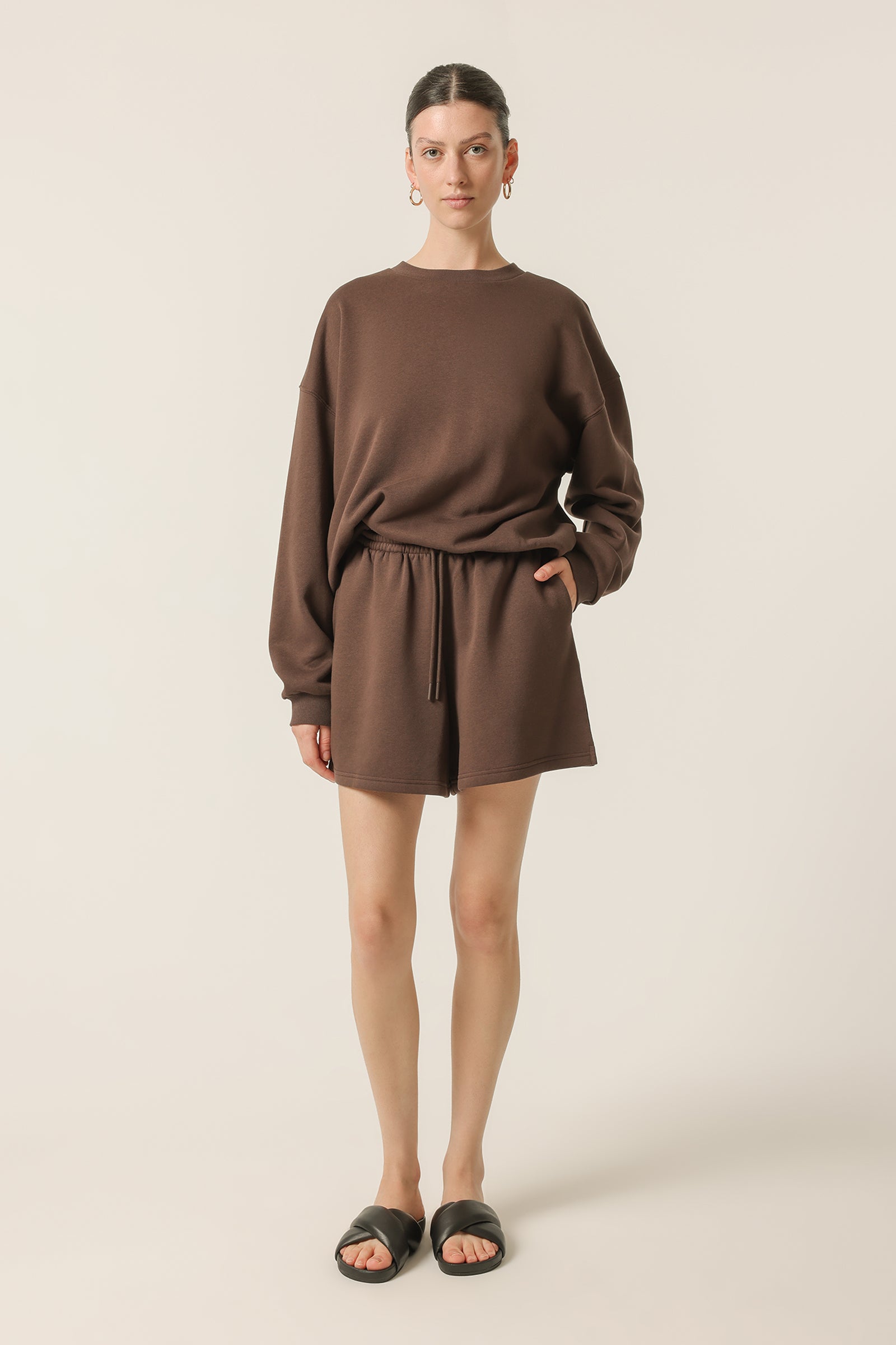 Nude Lucy Carter Curated Short In a Deep Brown Bark Colour 