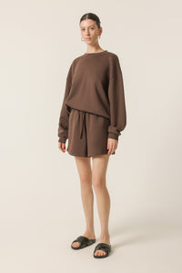 Nude Lucy Carter Curated Sweat In a Deep Brown Bark Colour 