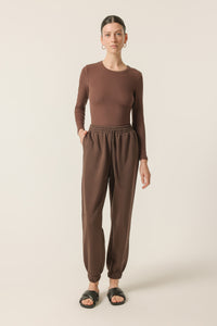 Nude Lucy Carter Curated Trackpant In a Deep Brown Bark Colour 