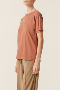 Nude Lucy Nude Organic Heritage Tee in a Light Brown Brandy Colour