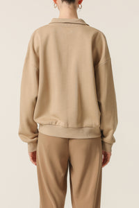 Nude Lucy Winslow Rugby Sweat In a Beige Sepia Colour