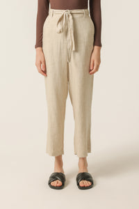 Nude Lucy Ashton Linen Pant in a Light Beige Oat