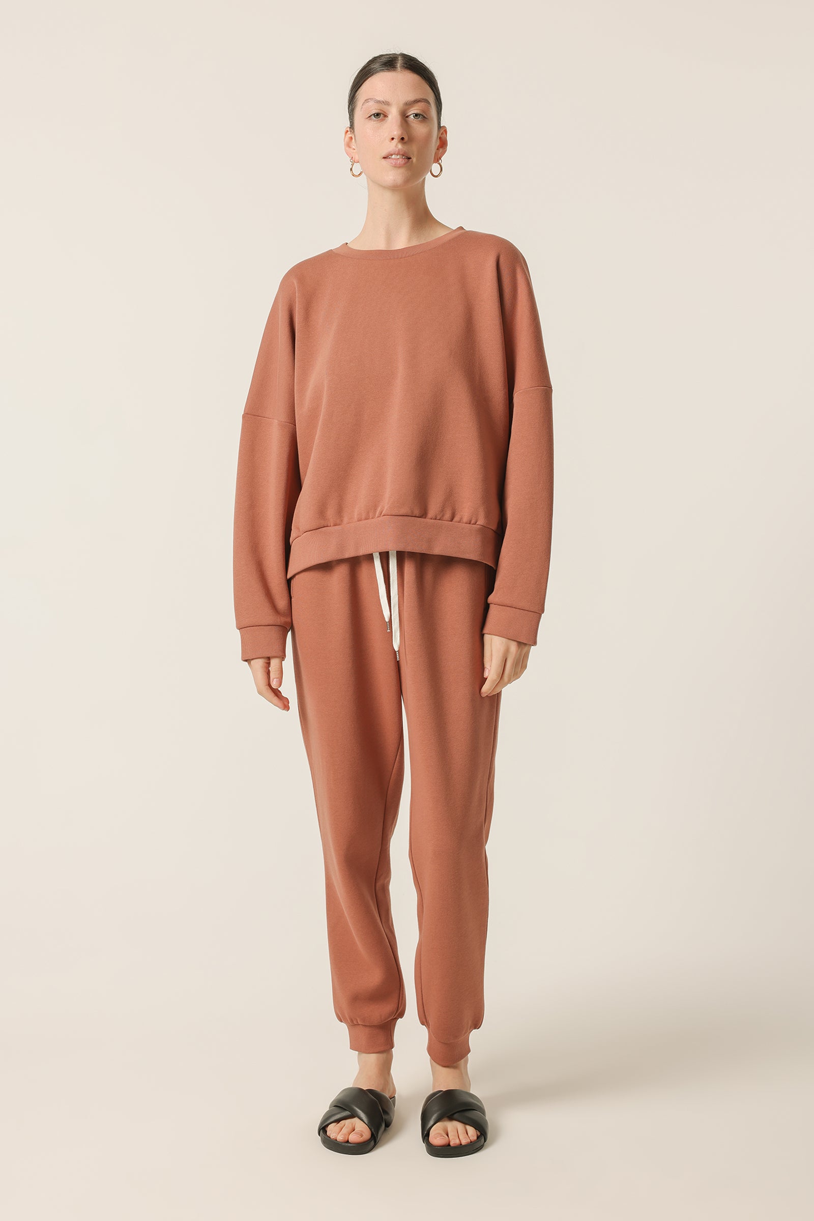 Nude Lucy Carter Classic Oversized Sweat In A Light Brown Brandy Colour 