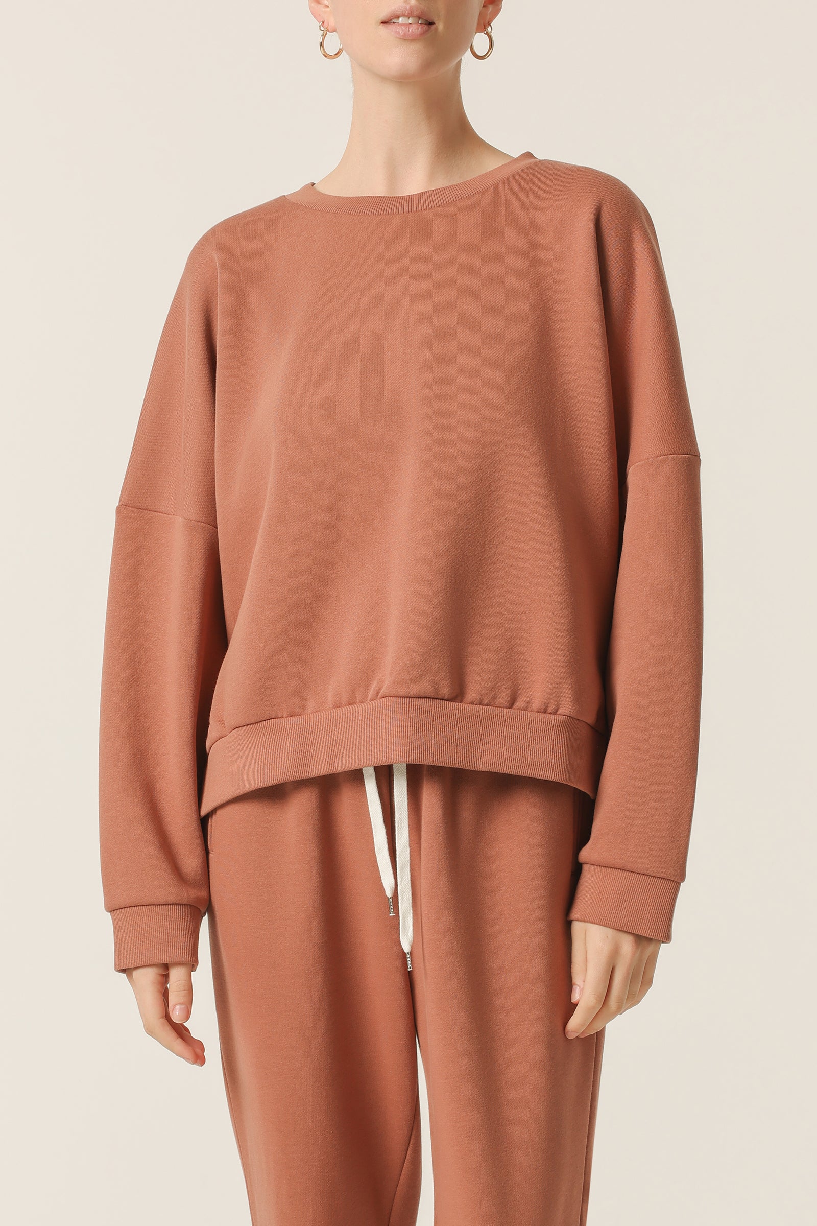 Nude Lucy Carter Classic Oversized Sweat In A Light Brown Brandy Colour 