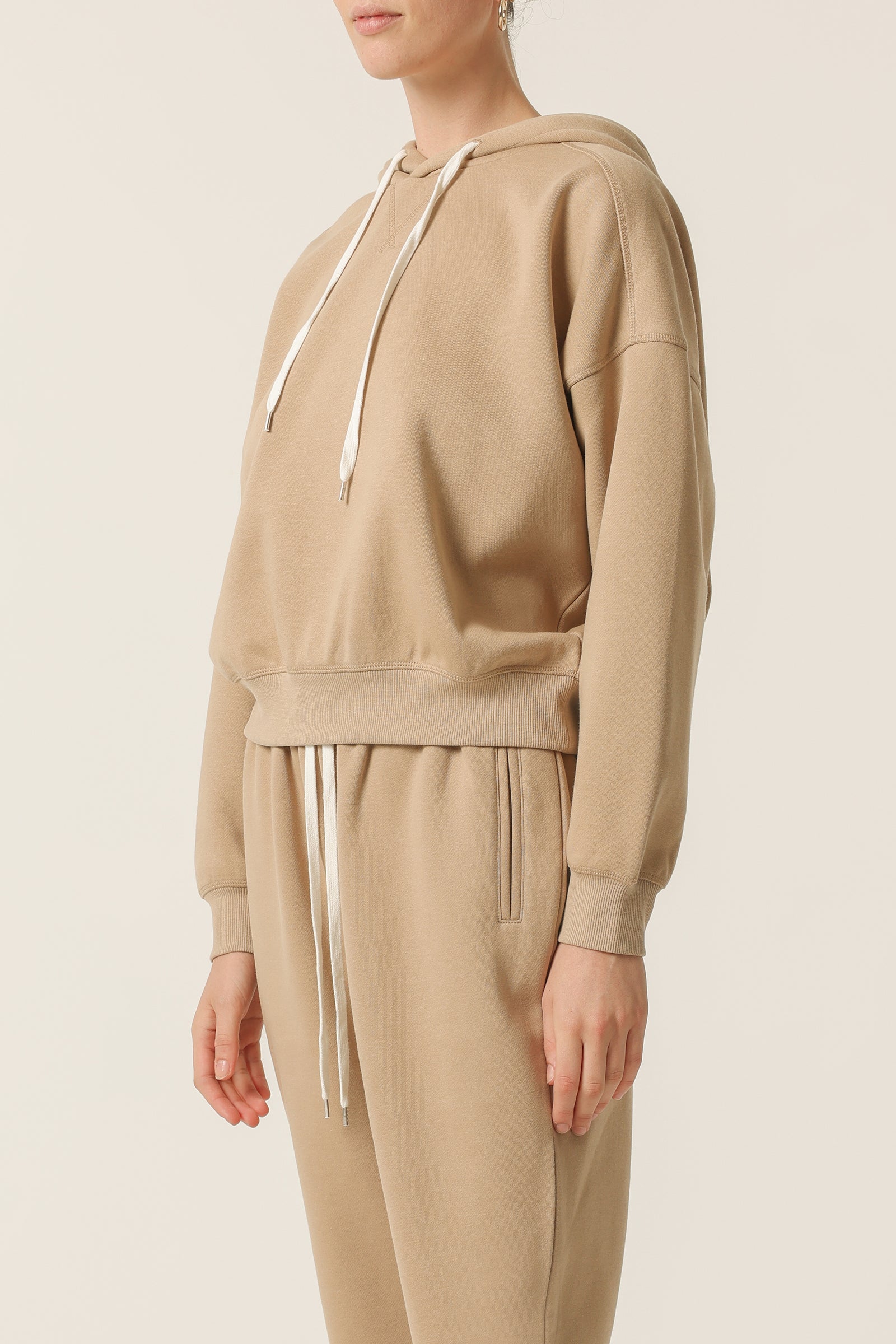 Nude Lucy Carter Classic Hoodie In A Beige Sepia Colour 
