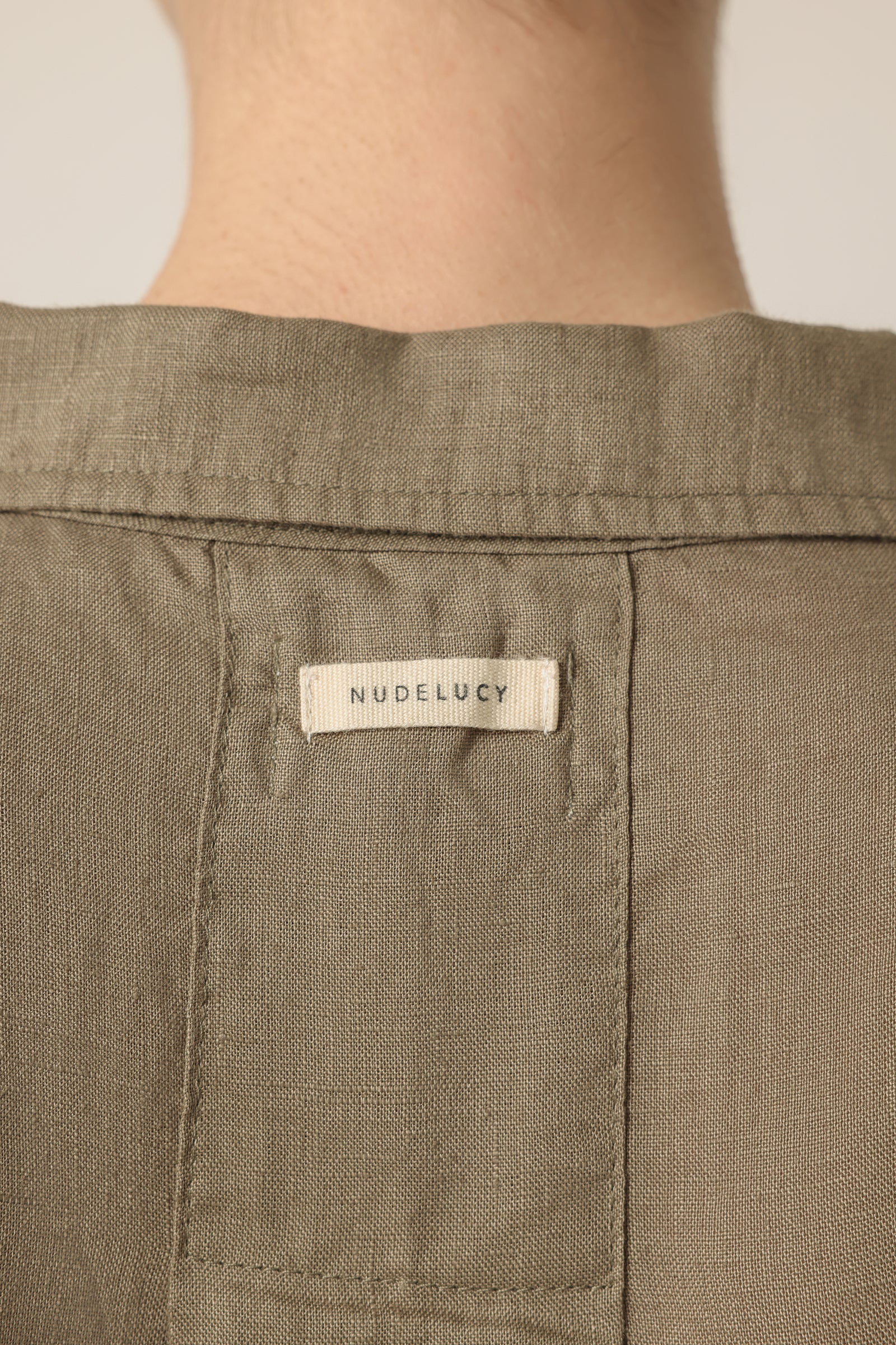 Nude Lucy Lounge Linen Shirt In A Green Willow Colour 