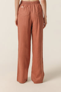 Nude Lucy Lounge Linen Pant in a Light Brown Brandy Colour