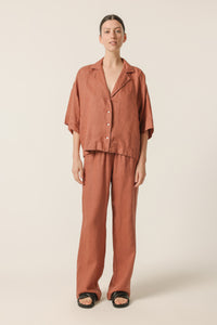 Nude Lucy Lounge Linen Pant in a Light Brown Brandy Colour