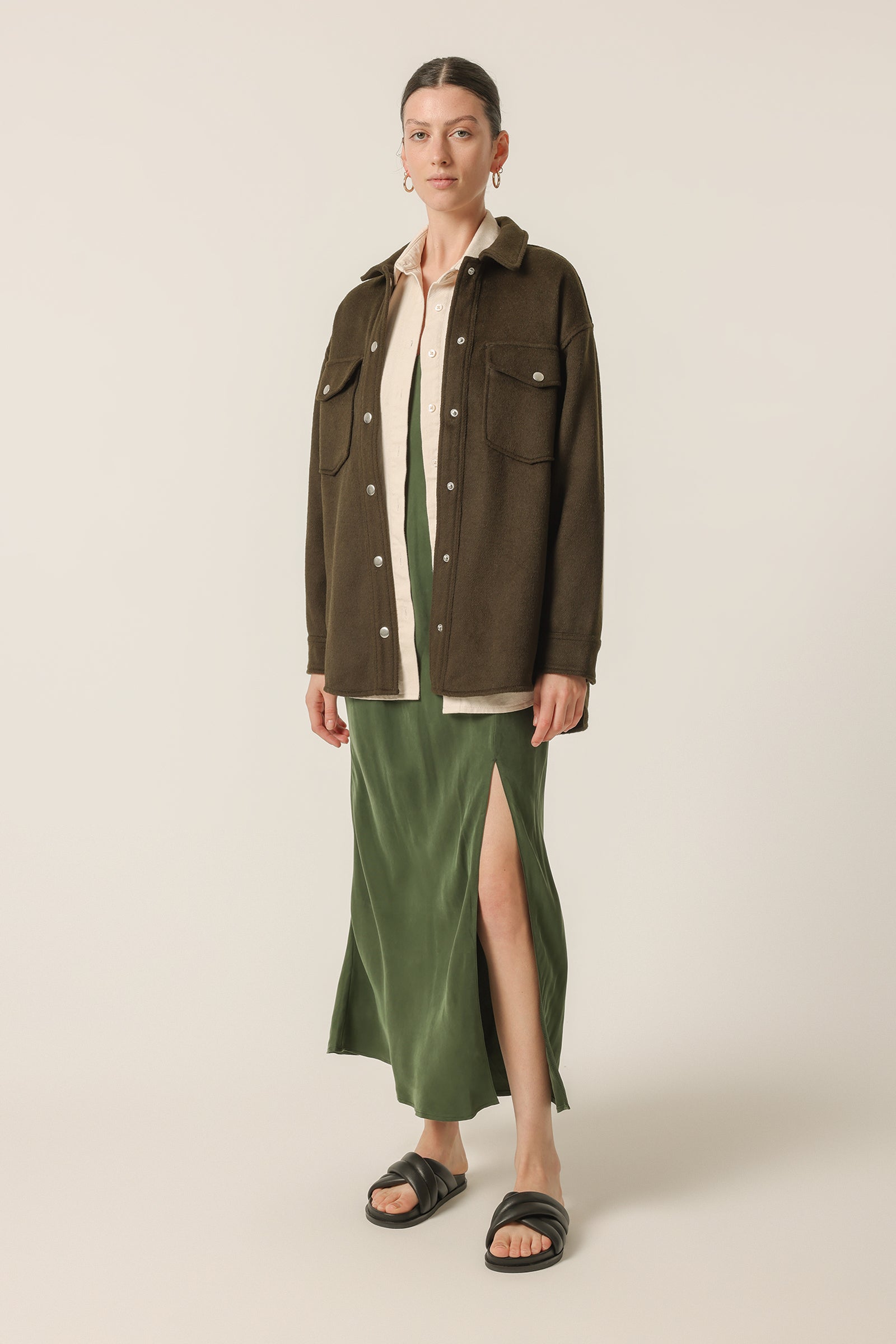 Nude Lucy Carson Wool Jacket In an Green Fig Colour