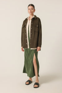 Nude Lucy Carson Wool Jacket In an Green Fig Colour