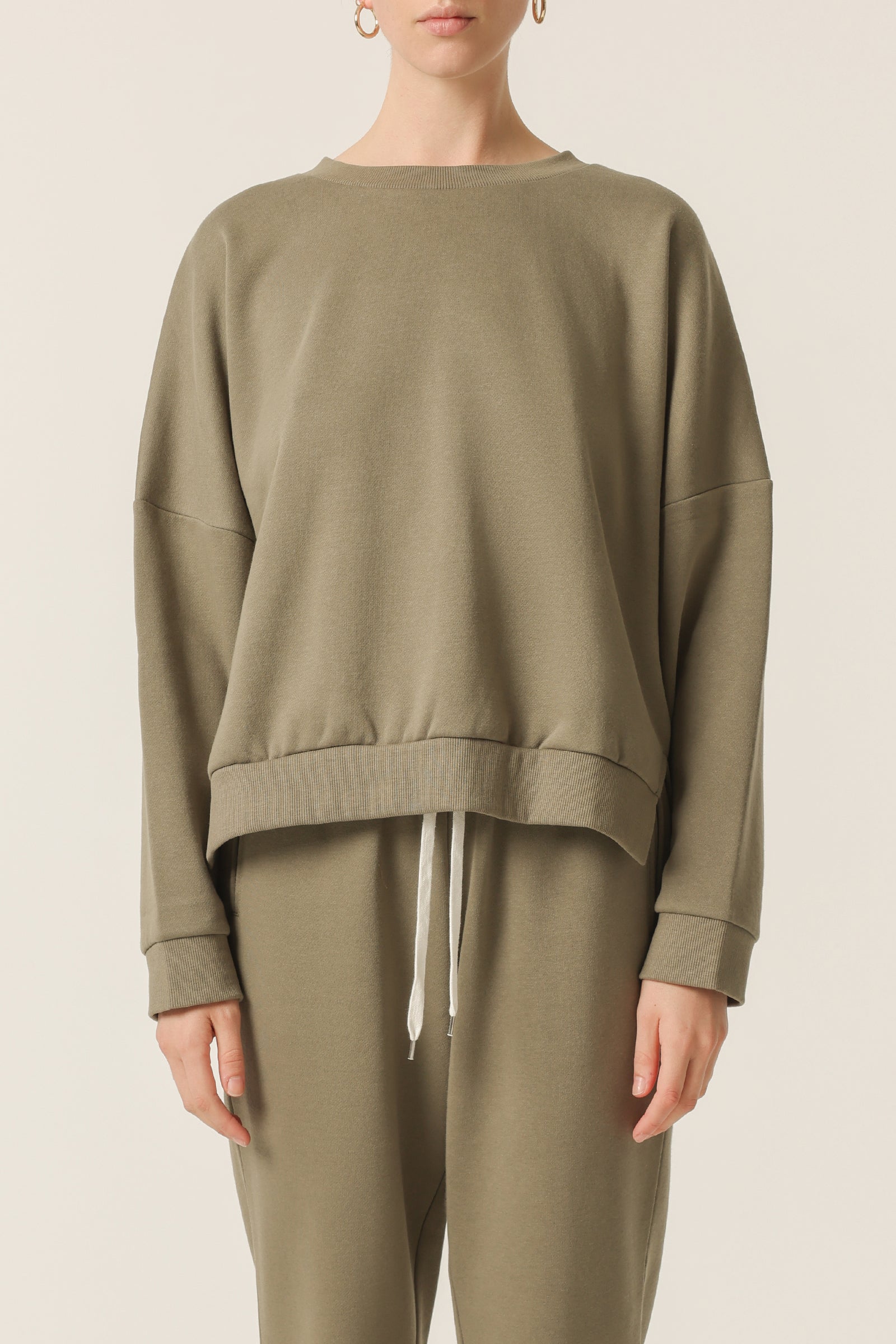 Nude Lucy Carter Classic Oversized Sweat In a Green Willow Colour