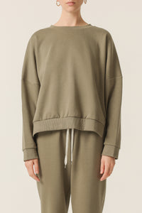 Nude Lucy Carter Classic Oversized Sweat In a Green Willow Colour