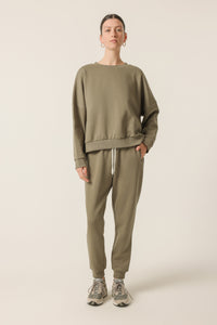 Nude Lucy Carter Classic Oversized Sweat In a Green Willow Colour