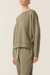 Nude Lucy Carter Classic Oversized Sweat In a Green Willow Colour