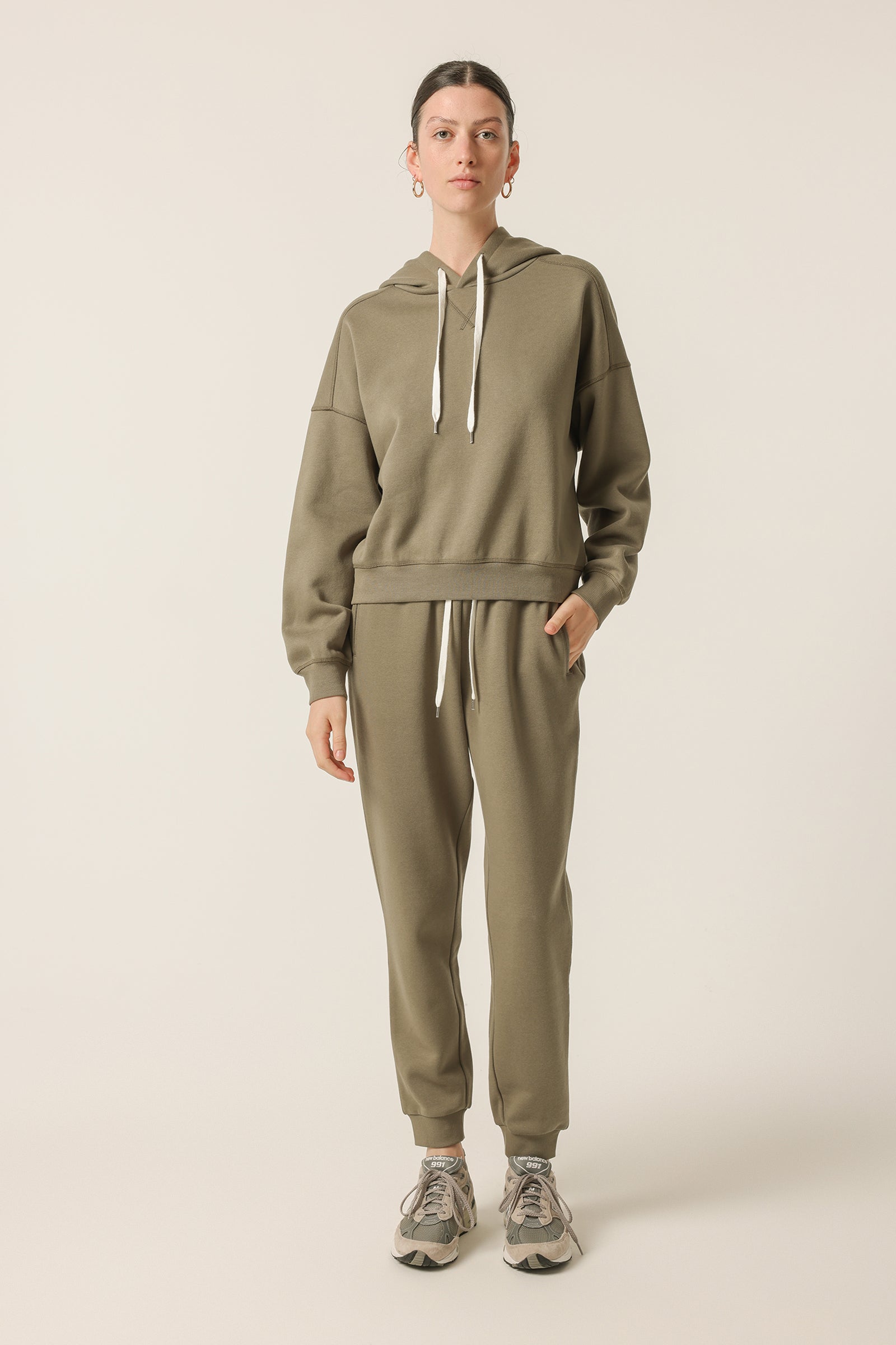 Nude Lucy Carter Classic Hoodie In A Green Willow Colour 