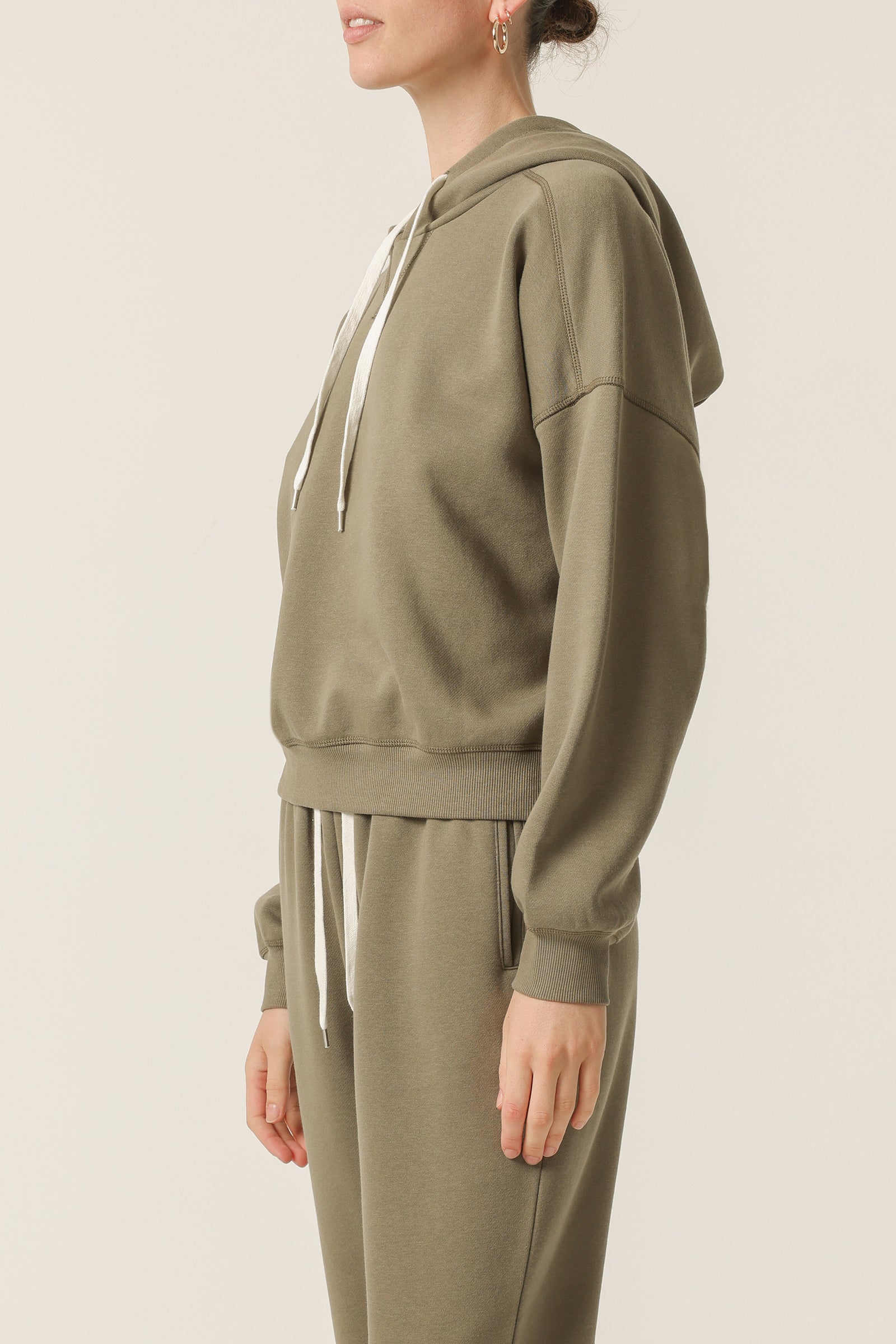 Nude Lucy Carter Classic Hoodie In A Green Willow Colour 
